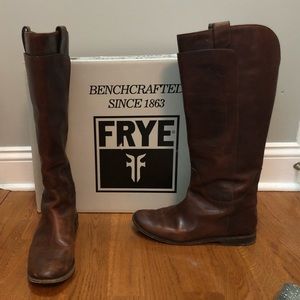Frye Paige Tall Riding Boot Cognac 8M